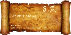 Brich Pamina névjegykártya